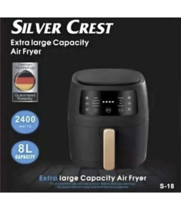 friggitrice ad aria silver crest 8 litri display touch screen nera